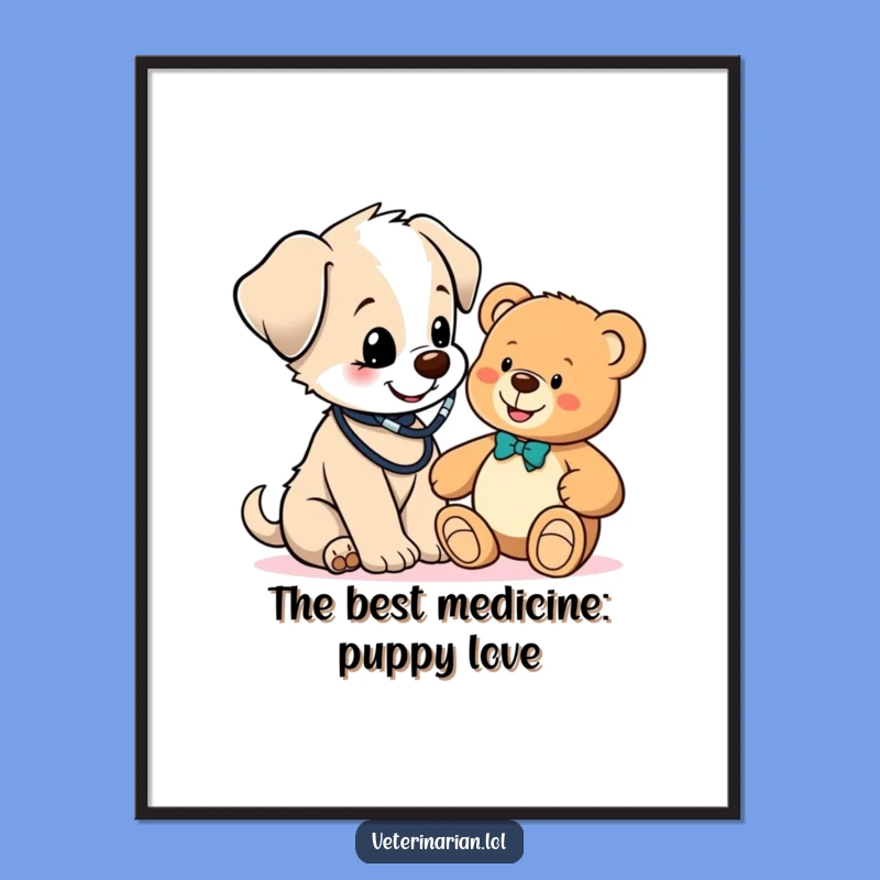Free Printable Puppy Doctor Wall Art - Cute Funny Downloadable Nursery Decor