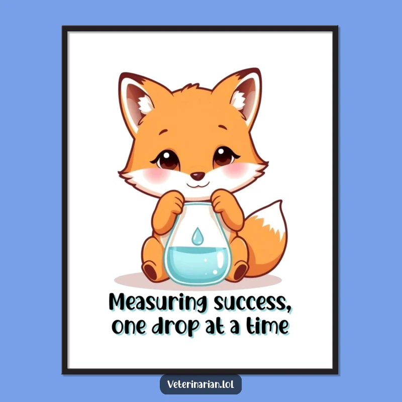 Free Printable Wall Art: Funny Fox Scientist for Quirky Lab Decor