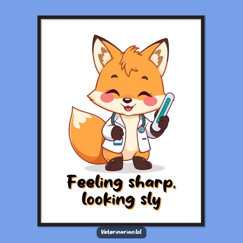 Free Printable Wall Art: Playful Fox Vet Funny Downloadable Decor