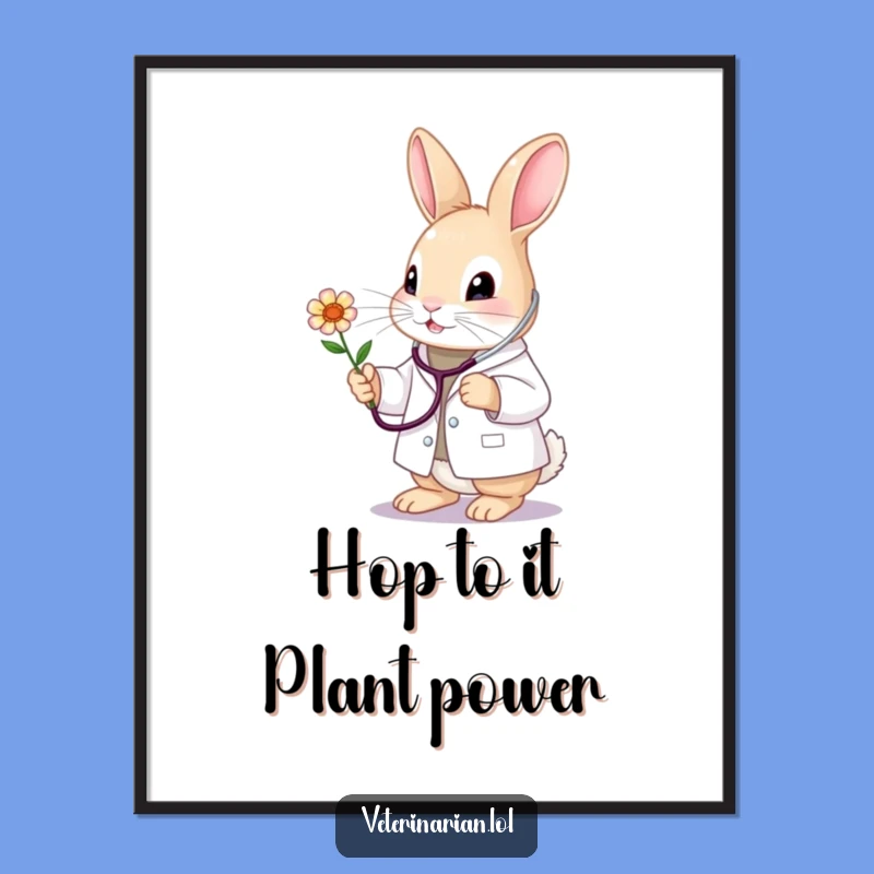 Funny Free Printable Bunny Vet Art: Caring Doctor Bunny Wall Art Downloadable