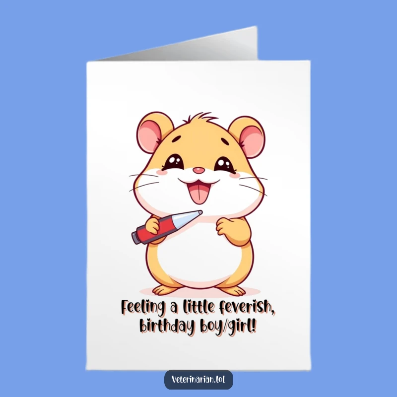 Free Printable Birthday Card: Funny Hamster Sick - Hilarious Downloadable Gift!