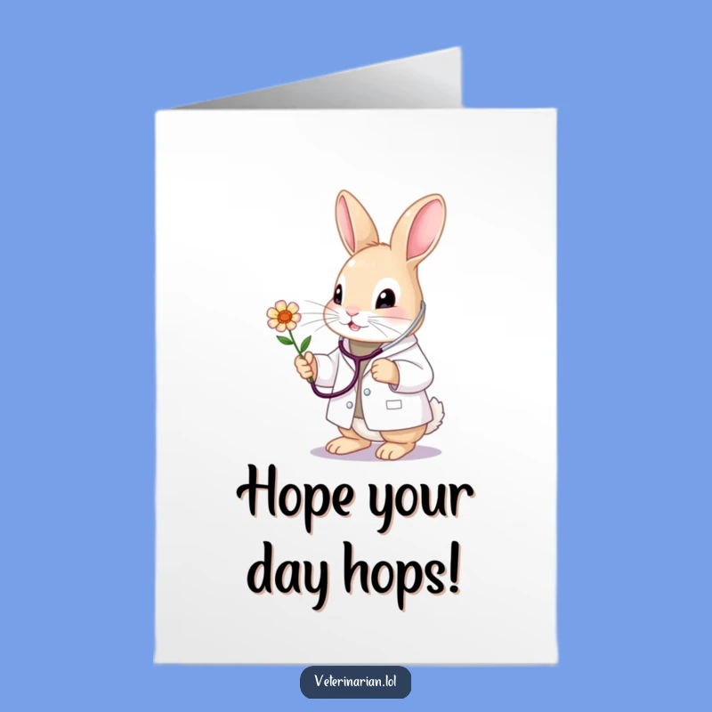 Free Printable Bunny Vet Birthday Card: Caring Bunny Doctor Downloadable Gift