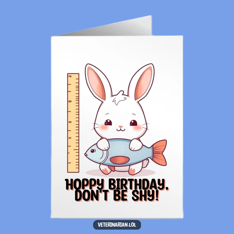 Free Printable Rabbit Fish Birthday Card: Funny Downloadable Gift