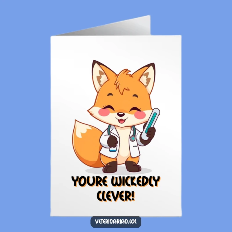 Free Printable Fox Vet Congratulations Card - Whimsical Downloadable for Big News