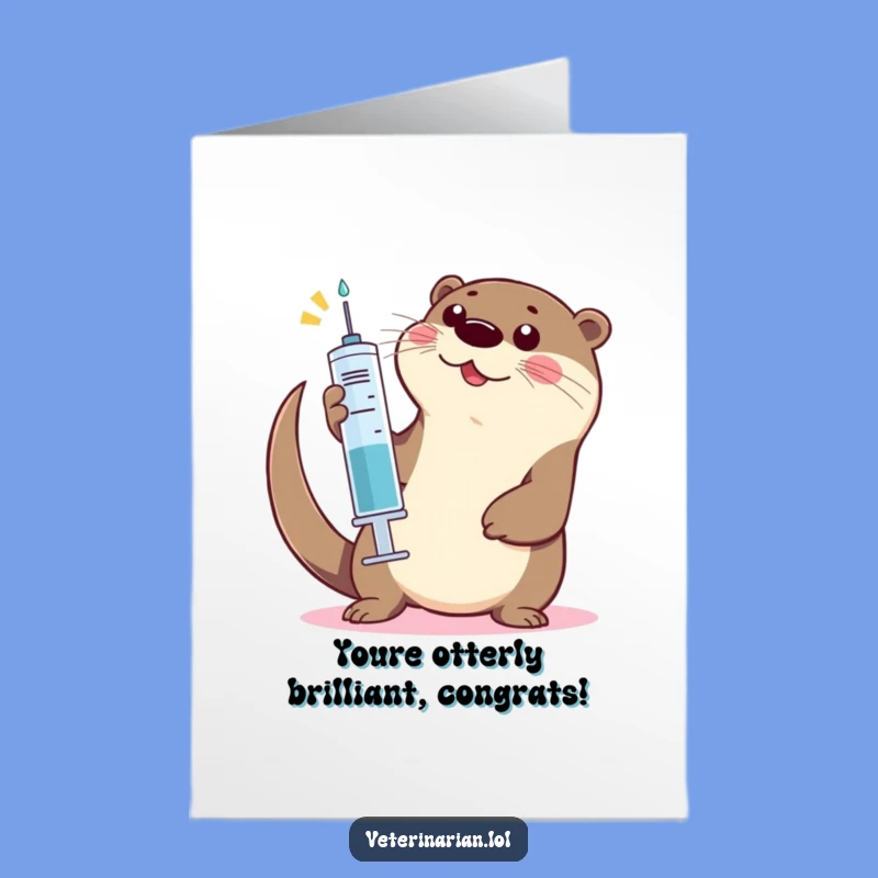 Free Printable Otter Vet Congrats Card - High Five Downloadable Gift