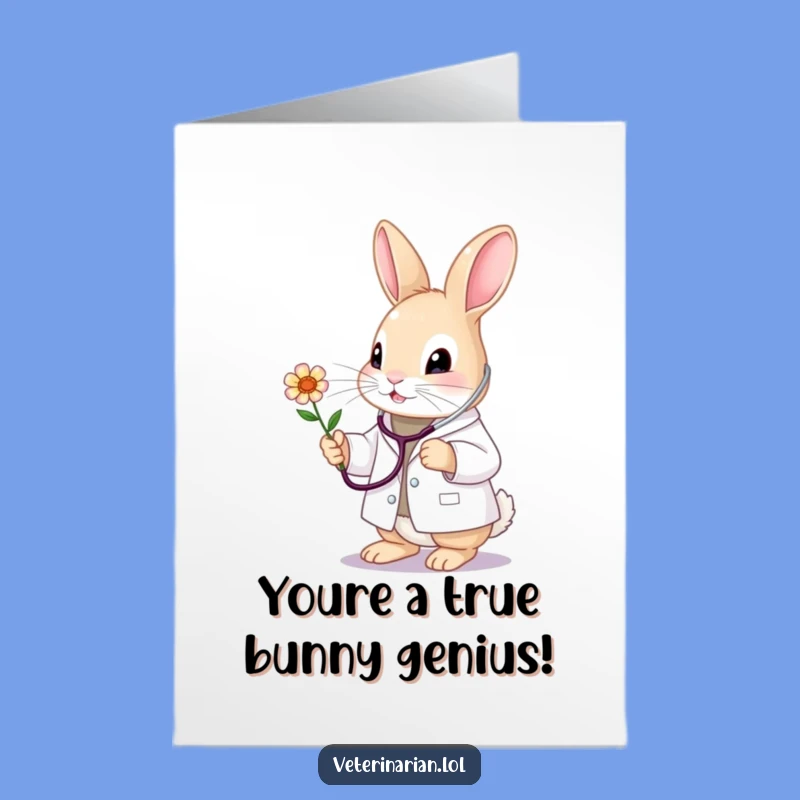 Free Printable Bunny Vet Congrats Card: Healing Bunny Doctor Downloadable Gift