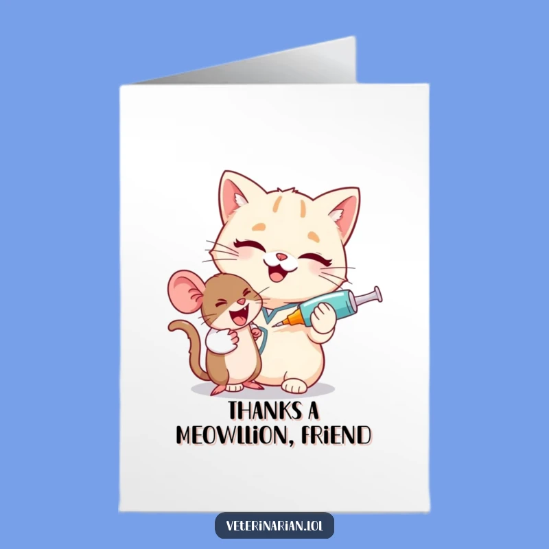 Free Printable Cat Vet Thank You Card - Funny Downloadable for Expressing Gratitude