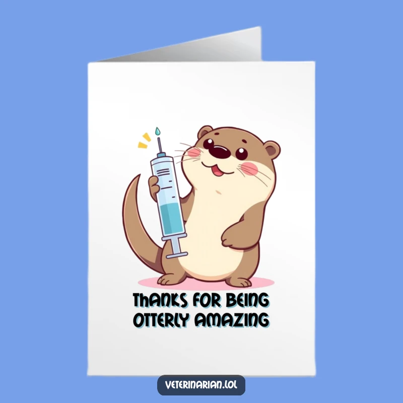 Free Printable Otter Vet Thank You Card - High Five Downloadable Gift