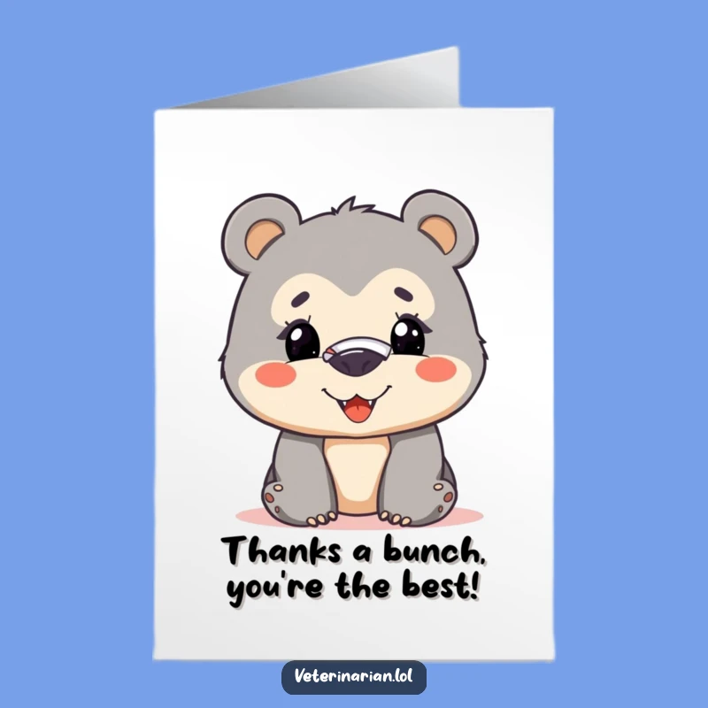 Free Printable Thank You Card: Brave Bear Cub, Funny Downloadable Gift of Gratitude!