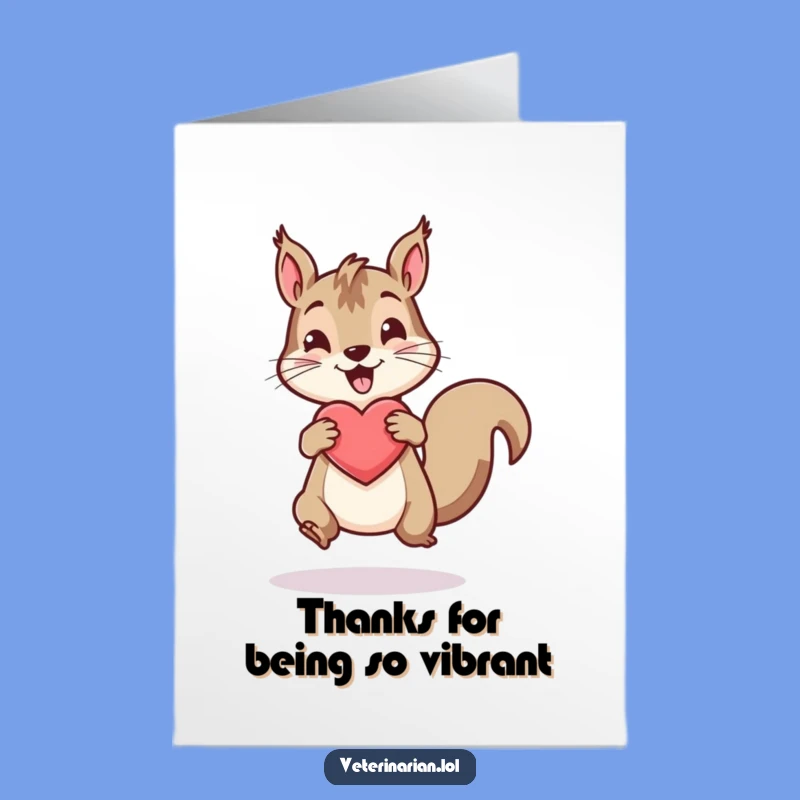 Free Printable Thank You Card: Squirrel Heart Downloadable Gift