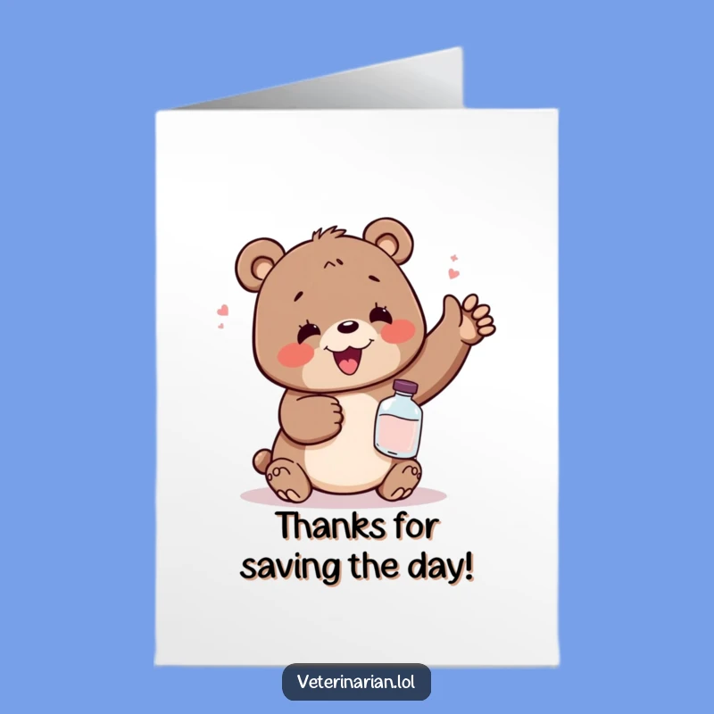 Free Printable Thank You Card: Bear Potion Relief Downloadable Gift