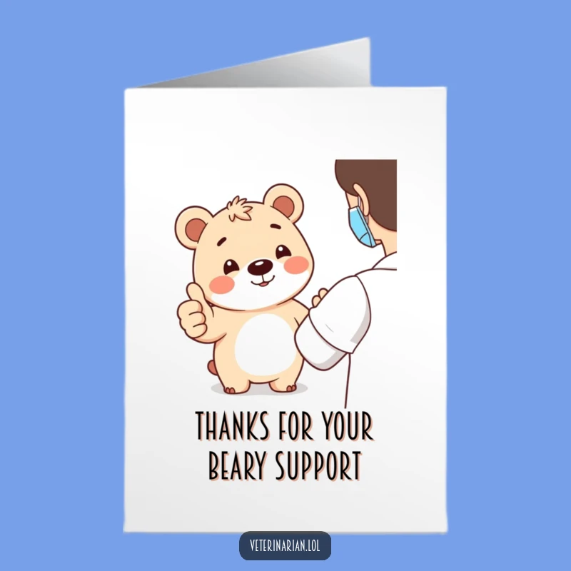 Free Printable Bear Thumbs-Up Thank You Card: Funny Downloadable Appreciation Gift