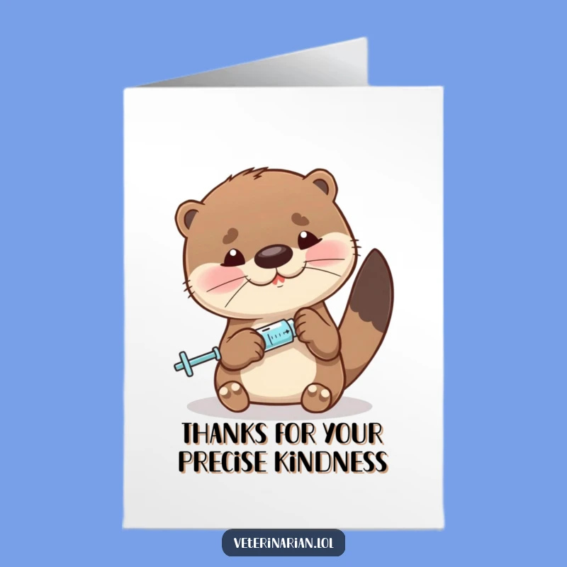 Free Printable Thank You Card: Otter's Precise Thanks, Downloadable Appreciation Gift