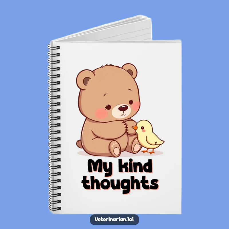 Funny Bear Comforting Bird Notebook - Jot Down Kind Thoughts with Gentle Flair - Great Funny Gift