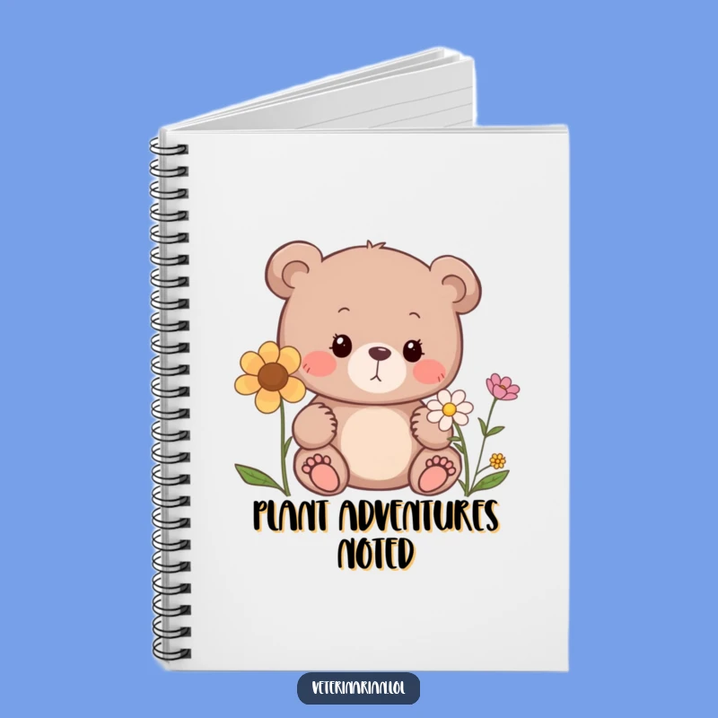 Funny Bear Flower Notebook: Journal Your Thoughts with Cute Curiosity