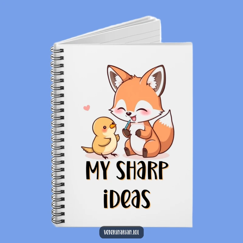 Funny Fox & Bird Shot Notebook - Jot Down Quirky Ideas