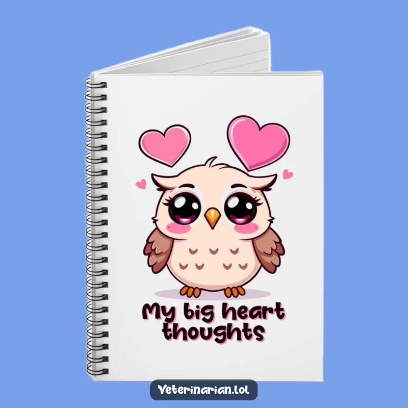 Funny Owl Love Notes Notebook: Surprised Owl Heart Icon Journal, Useful Funny Gift
