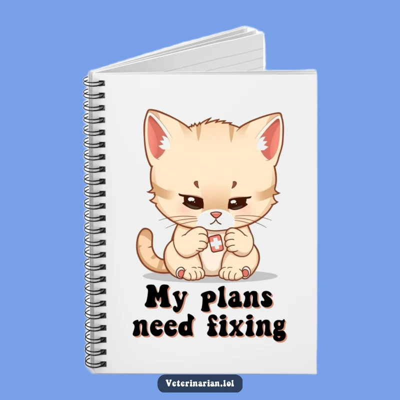 Funny Kitten Doctor Notebook - Caring Cat Journal Gift