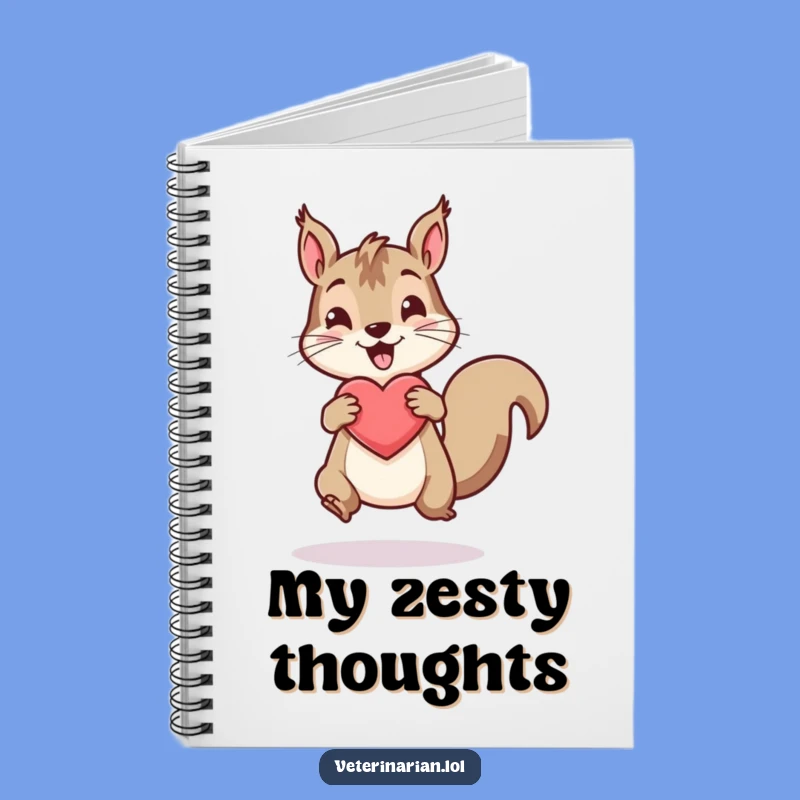 Funny Squirrel Heart Notebook: Jot Down Energetic Ideas Healthily
