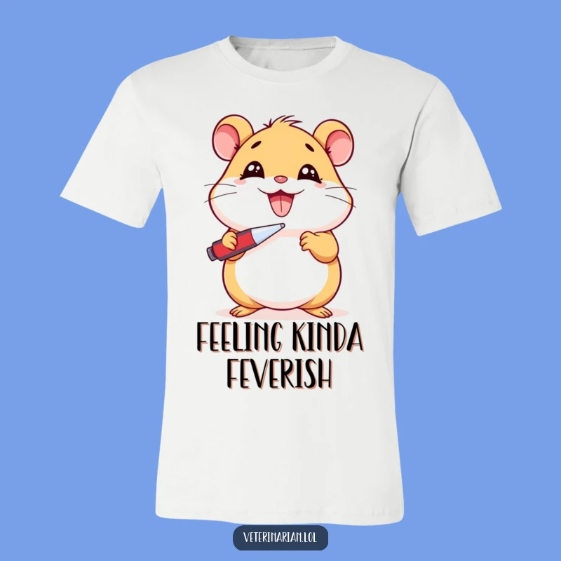 Funny Hamster Sick Day T-Shirt: Cheerful Cartoon Hamster Feeling Feverish, Ideal Funny Gift