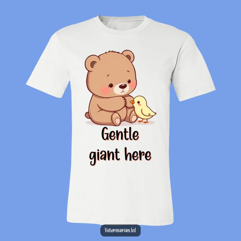 Funny Bear Comforting Bird T-Shirt - Heartwarming Friendship Design, Ideal Comforting Funny Gift