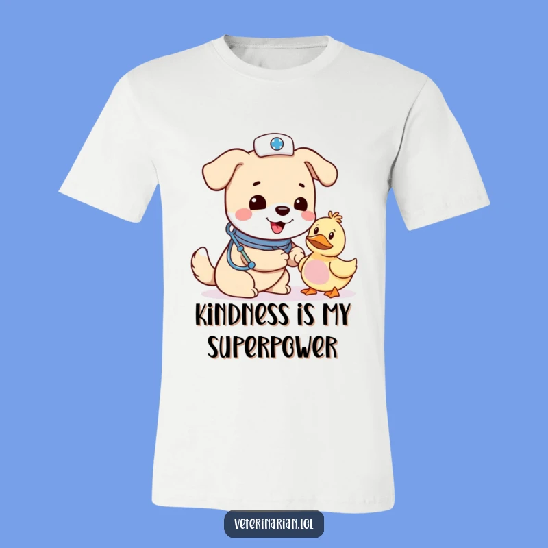 Funny Dog Vet T-Shirt: Cheerful Canine Healer & Duck, Hilarious Vet Tee