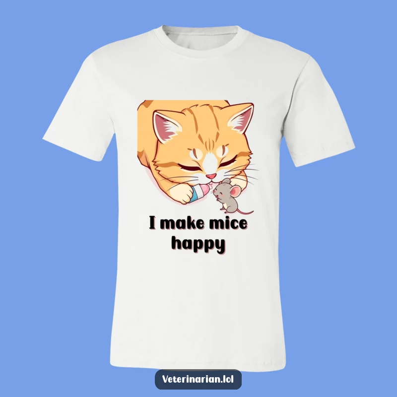Funny Cat & Mouse T-Shirt: Kind cat helps mouse, a sweet and funny gift for friends.