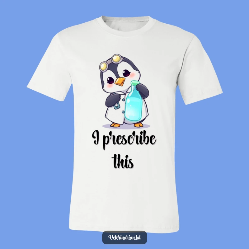 Funny Penguin Doctor T-Shirt - Quirky Lab Coat Humor Gift