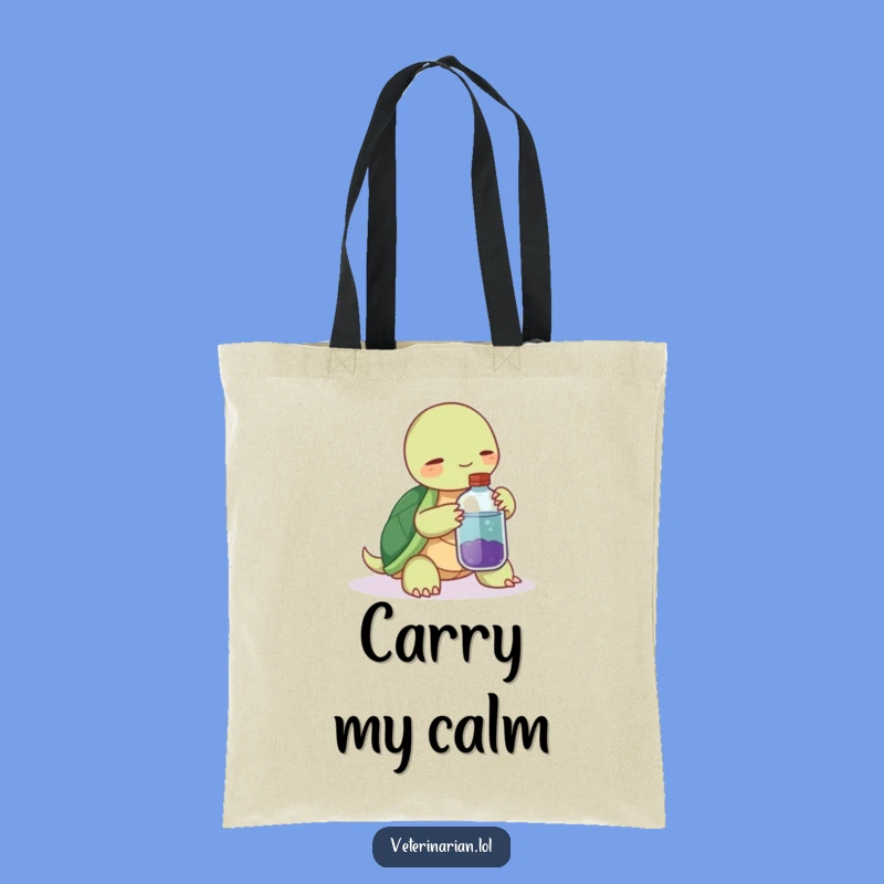 Funny Turtle Potion Tote Bag: Carry Calmness and Humor Freely