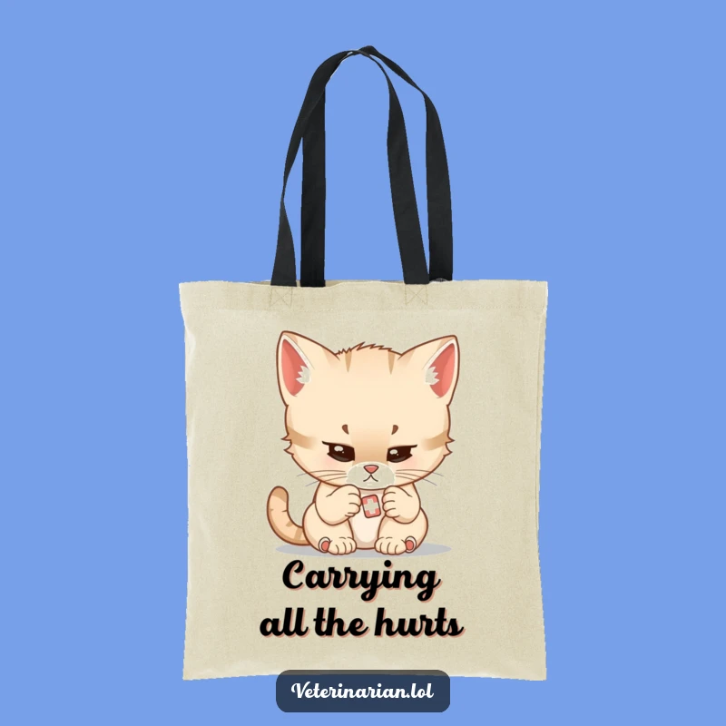 Funny Kitten Doctor Tote Bag - Cute Cat Caregiving Accessory Gift