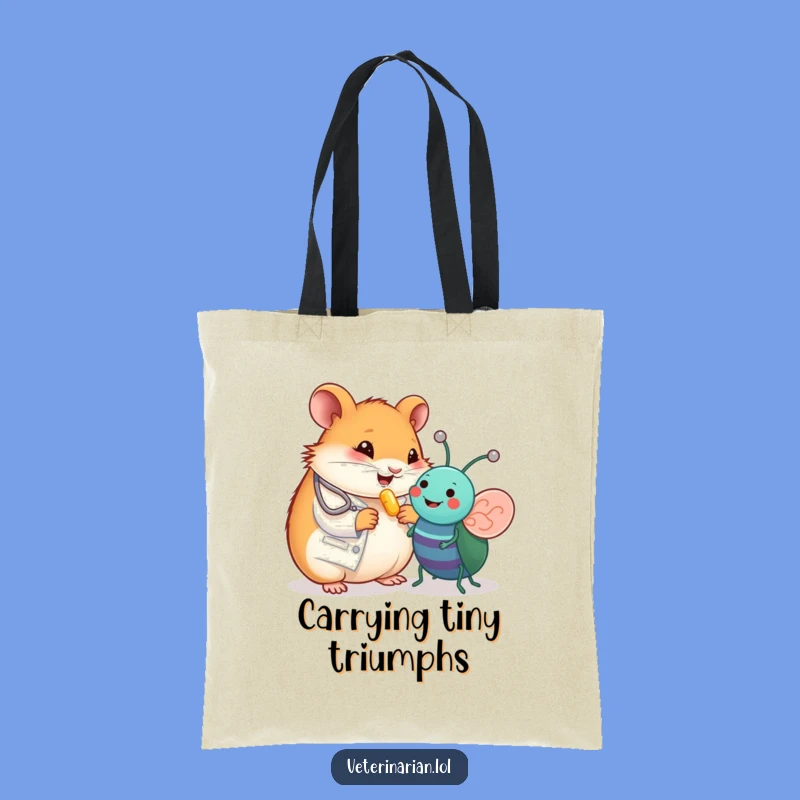 Funny Hamster Vet Tote Bag - Carry Cute Care and Happy Bugs!
