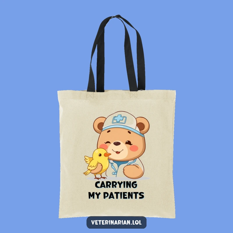 Funny Bear Vet Tote Bag: Carry Your Care for Creatures