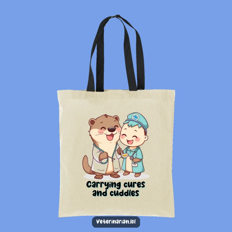 Funny Otter Vet Tote Bag: Carry Your Essentials with Adorable and Hilarious Style